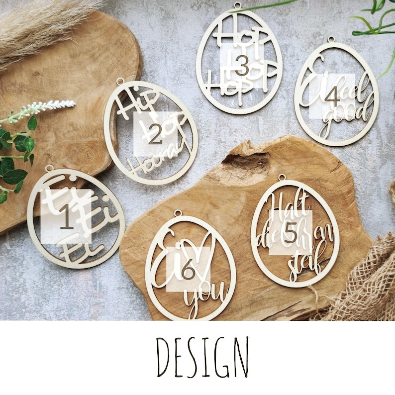 Ostereier mit Sprüchen