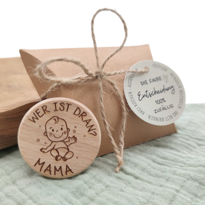 Entscheidungsmünze Baby | Entscheidungshilfe für Eltern - Personalisierte Geschenke | Geschenkhaltig