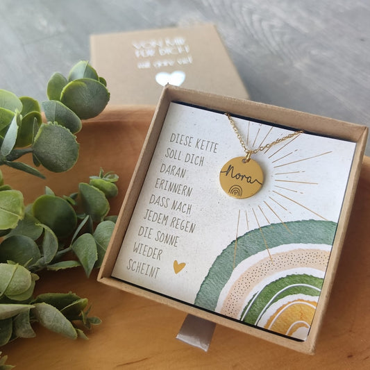 Kette personalisiert mit Name, Halskette mit individueller Gravur, Edelstahl, personalisiertes Geschenk - Personalisierte Geschenke | Geschenkhaltig