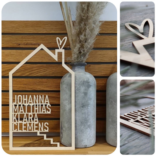 Haus Dekoration | Haus mit Namen personalisiert