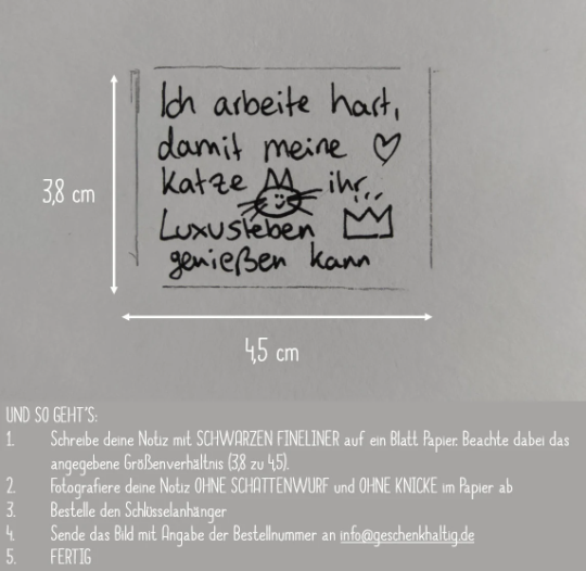 Schlüsselanhänger personalisiert - Handschrift Schlüsselanhänger - Personalisierte Geschenke | Geschenkhaltig