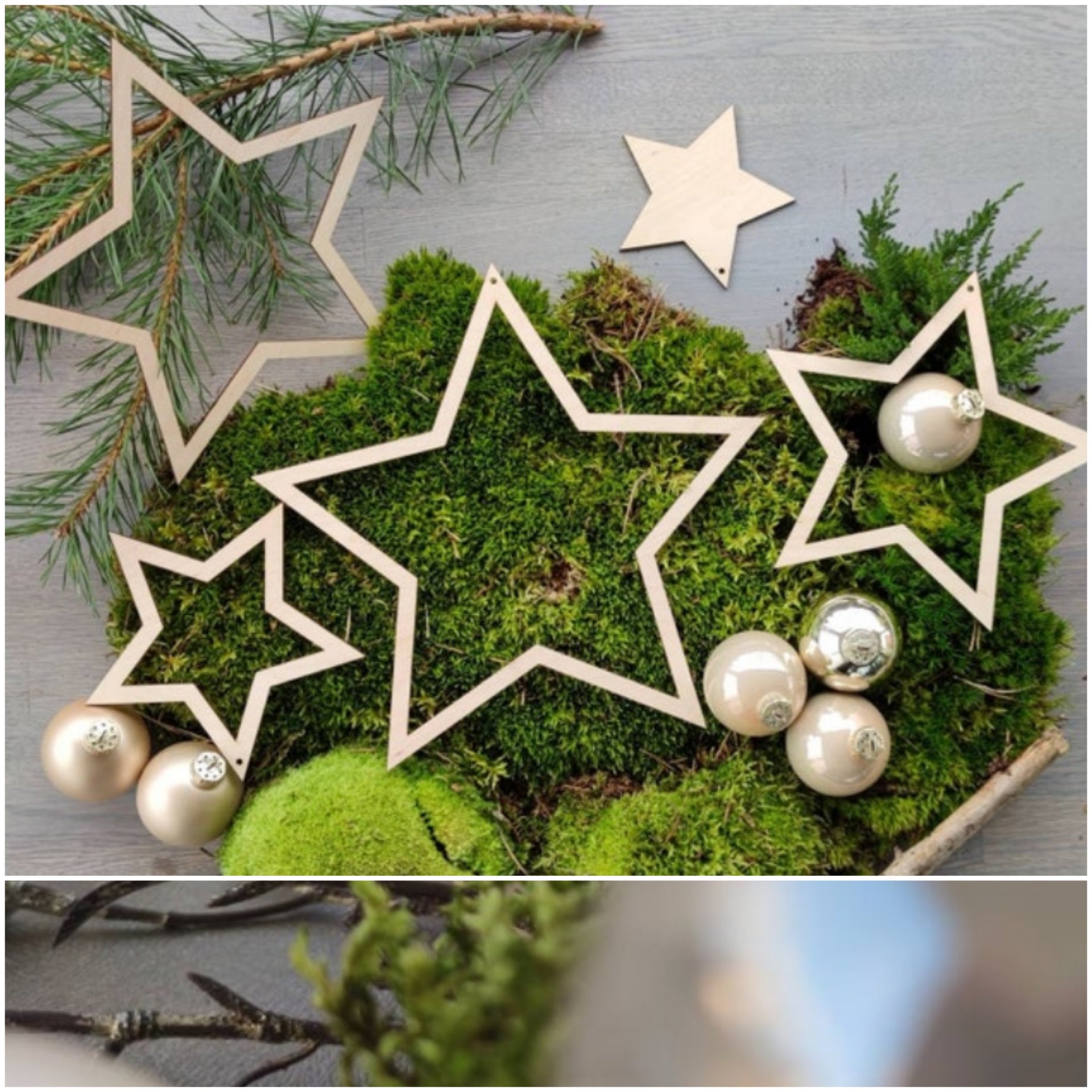 Holzsterne Weihnachten, 5er Set Sterne groß, Fensterdeko –  Personalisierte Geschenke
