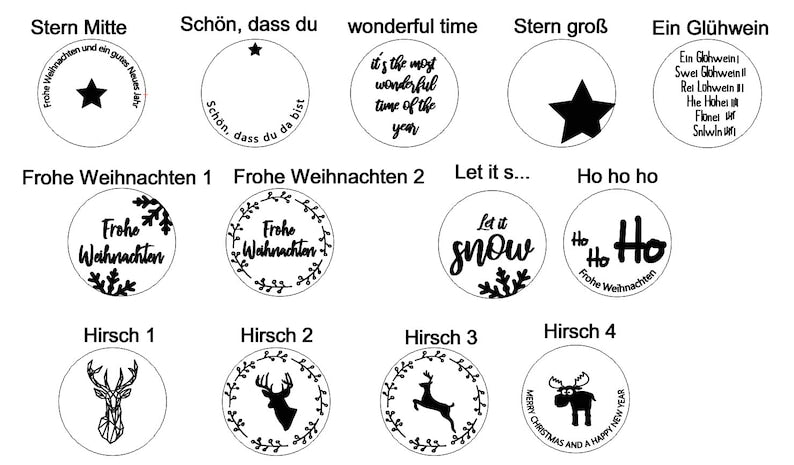 Tischdeko Weihnachten | Untersetzer Weihnachtsmotive - Personalisierte Geschenke | Geschenkhaltig