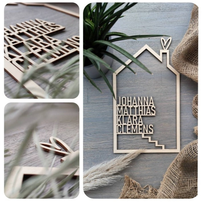 Haus mit Namen | Dekohaus | personalisiert - Geschenkhaltig | personalisierte Geschenke