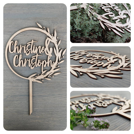 Hochzeit Caketopper mit Namen