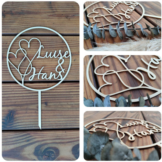 Caketopper Hochzeit personalisiert