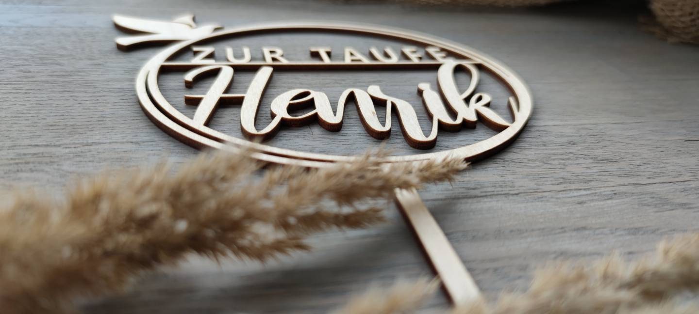 Caketopper Taufe mit Taube personalisiert - Personalisierte Geschenke | Geschenkhaltig