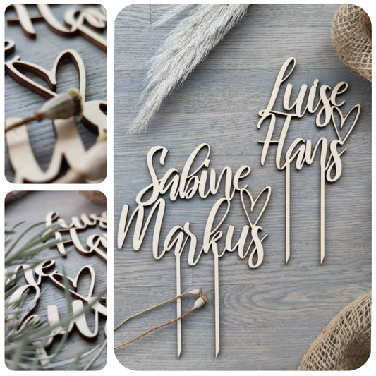 Caketopper Hochzeit personalisiert