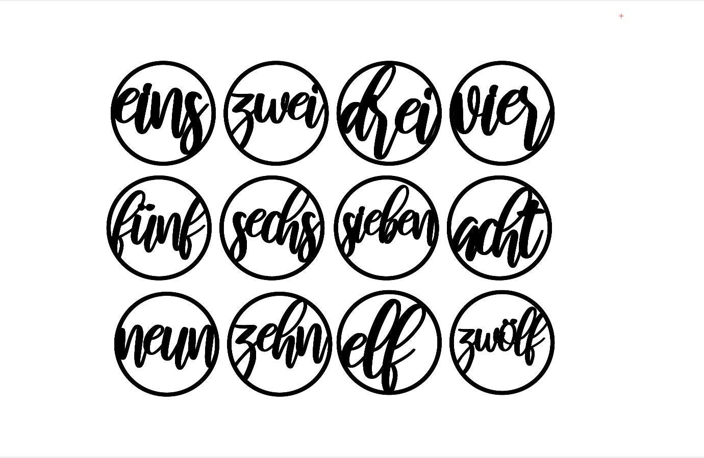 Tischnummer Set 1-12 | Kreisform Ziffer Schrift - Geschenkhaltig | personalisierte Geschenke