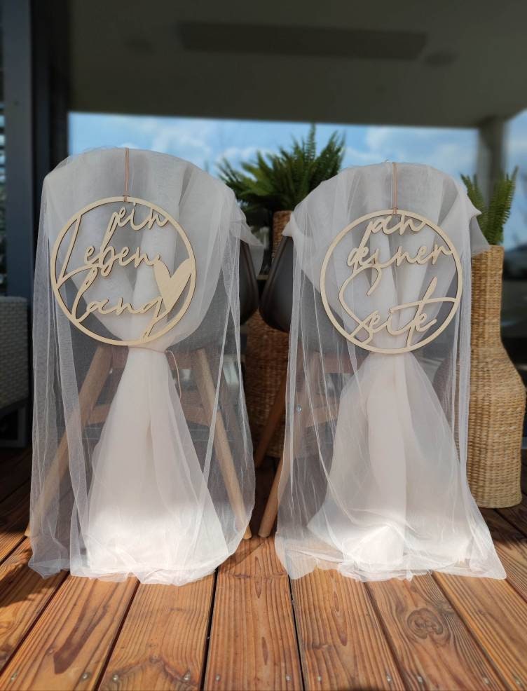 Stuhlschilder Hochzeit | ein Leben lang an deiner Seite - Geschenkhaltig | personalisierte Geschenke