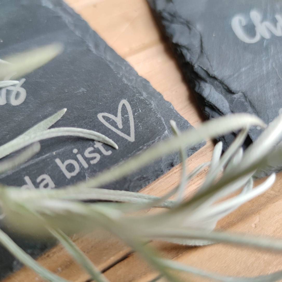 Gastgeschenke Hochzeit | Platzkarte personalisiert Schiefer - Personalisierte Geschenke | Geschenkhaltig