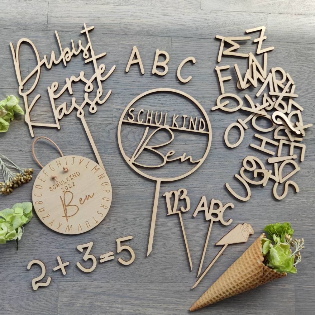 Einschulung Dekoset 7 teilig - Geschenkhaltig | personalisierte Geschenke