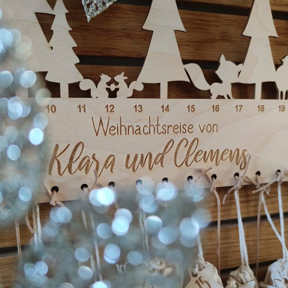 Personalisierter Adventskalender für Kinder | Weihnachtsreise - Personalisierte Geschenke | Geschenkhaltig