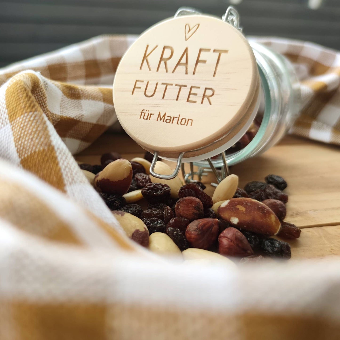 Vorratsglas personalisiert | Kraftfutter | Nervennahrung - Personalisierte Geschenke | Geschenkhaltig