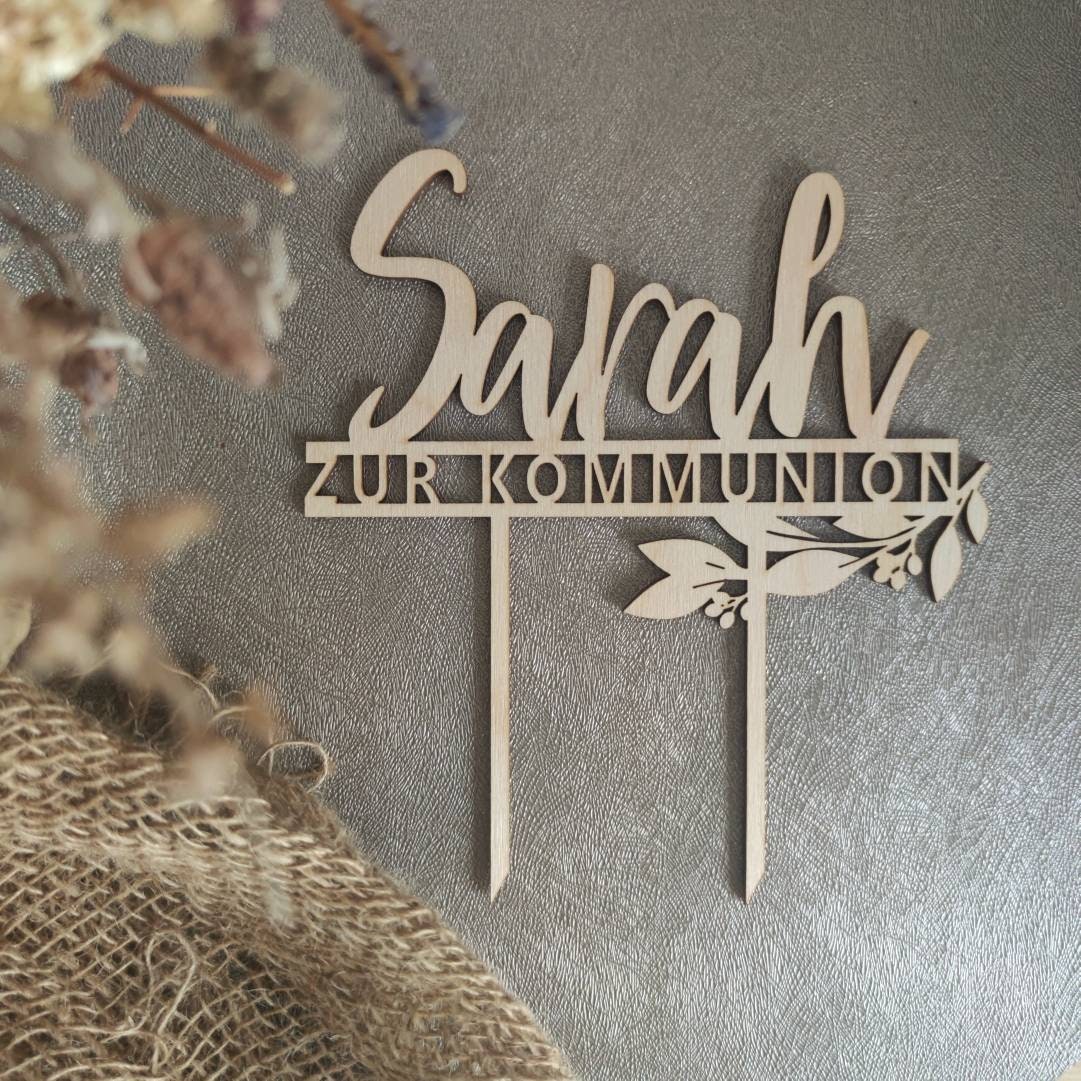 Caketopper Kommunion personalisiert | Caketopper Konfirmation - Personalisierte Geschenke | Geschenkhaltig
