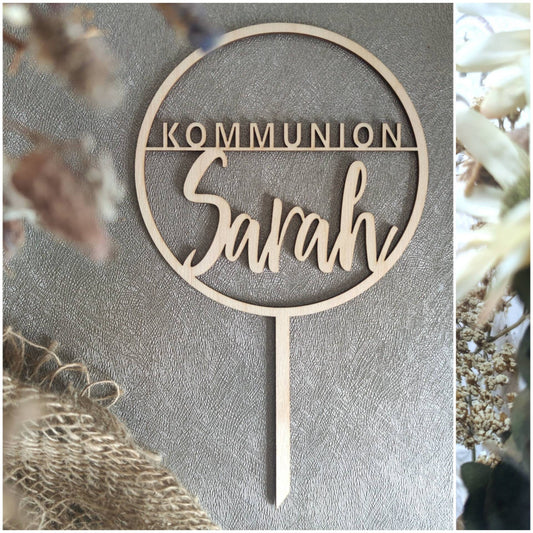 Kommunion Cake Topper personalisiert | Tischdeko Kommunion Konfirmation - Personalisierte Geschenke | Geschenkhaltig