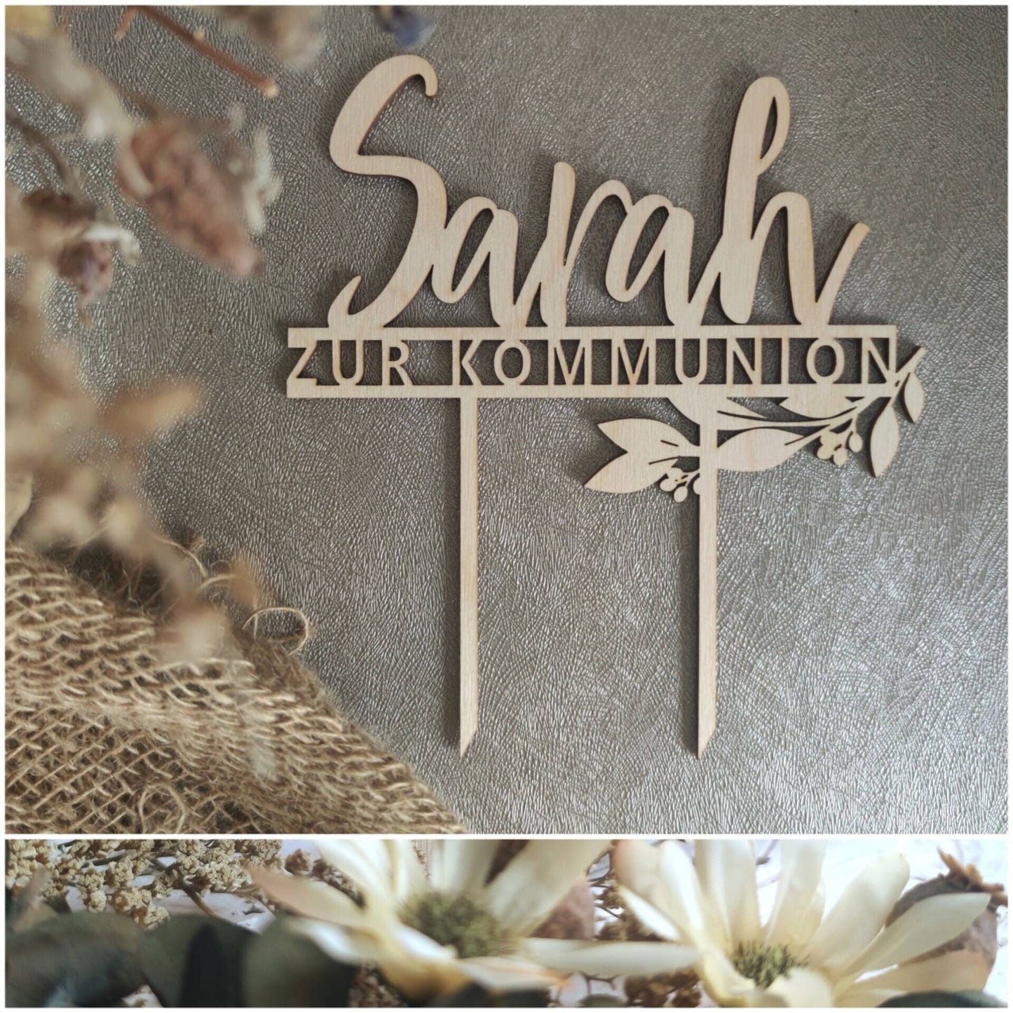 Caketopper Kommunion personalisiert | Caketopper Konfirmation - Personalisierte Geschenke | Geschenkhaltig