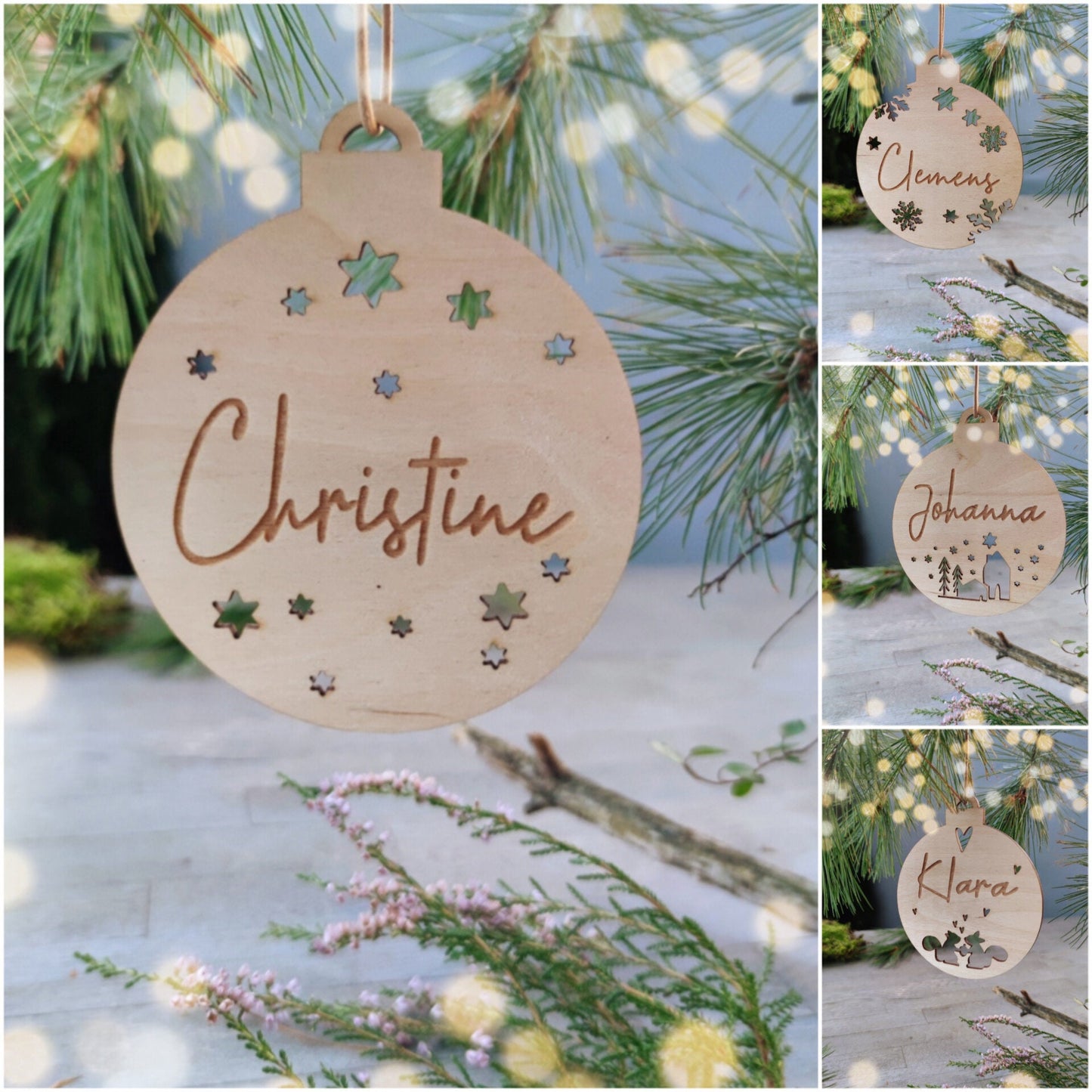 Weihnachtskugel personalisiert | Weihnachtsgeschenk | mit Lichtausschnitten - Personalisierte Geschenke | Geschenkhaltig