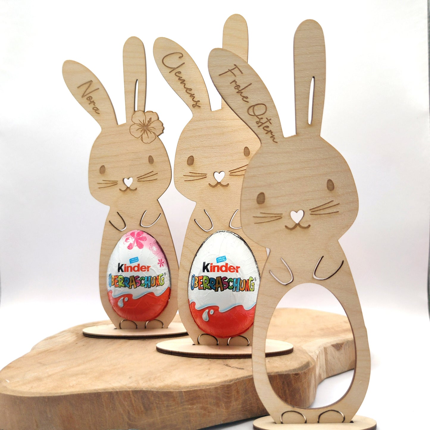 Ostergeschenk Kinder, Hase mit Ü-Ei, Ostergeschenk personalisiert, Überraschungsei Halter - Personalisierte Geschenke | Geschenkhaltig