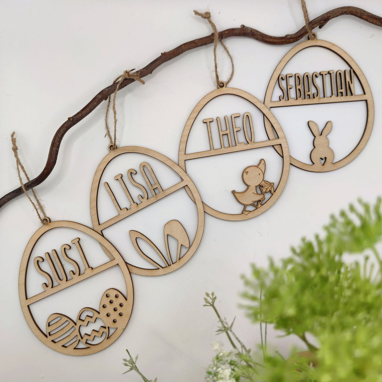Osterei mit Name, Anhänger Ostern personalisiert, Osterdeko modern - Personalisierte Geschenke | Geschenkhaltig