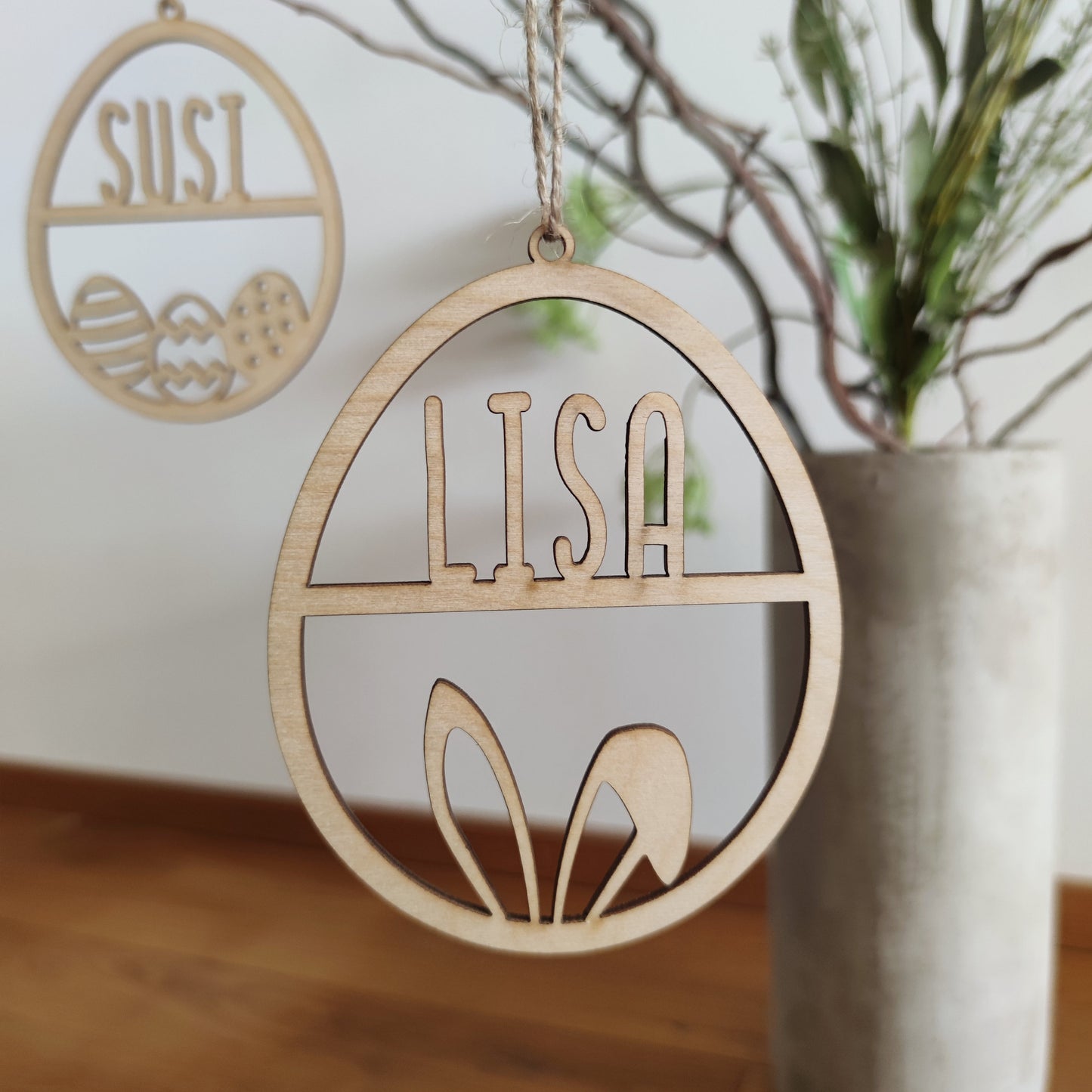 Osterei mit Name, Anhänger Ostern personalisiert, Osterdeko modern - Personalisierte Geschenke | Geschenkhaltig