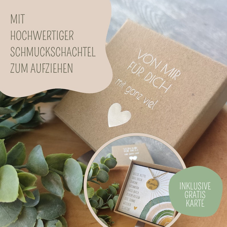 Taufkette personalisiert mit Name, Kette Taufe, Halskette mit individueller Gravur, Edelstahl, personalisiertes Geschenk