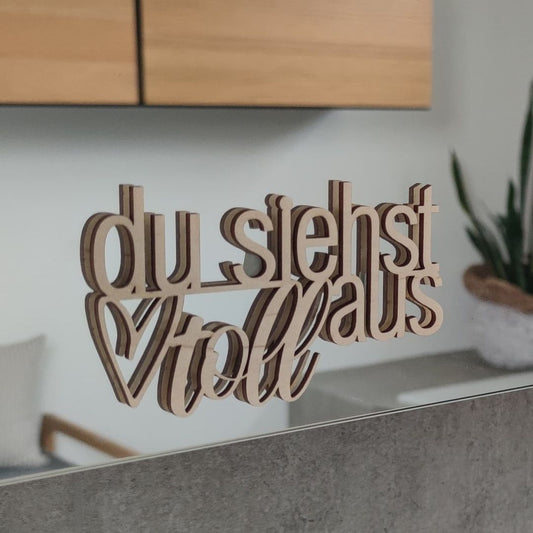 Spiegelspruch Holz modern