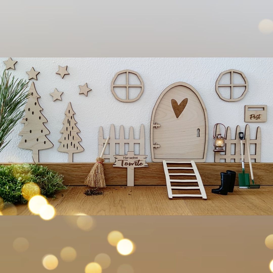 Produktbild von Wichteltür Set Mit Zubehör – DIY Baustellen-Kit Für Wichtelspaß