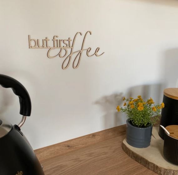 But first coffee | Schriftzug Küche - Geschenkhaltig | personalisierte Geschenke