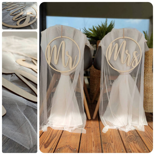 Stuhlschilder Hochzeit - Mr & Mrs