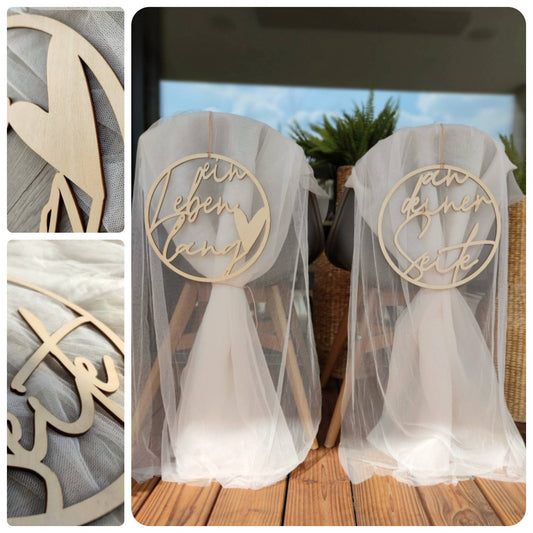 Stuhlschilder Hochzeit mit Spruch