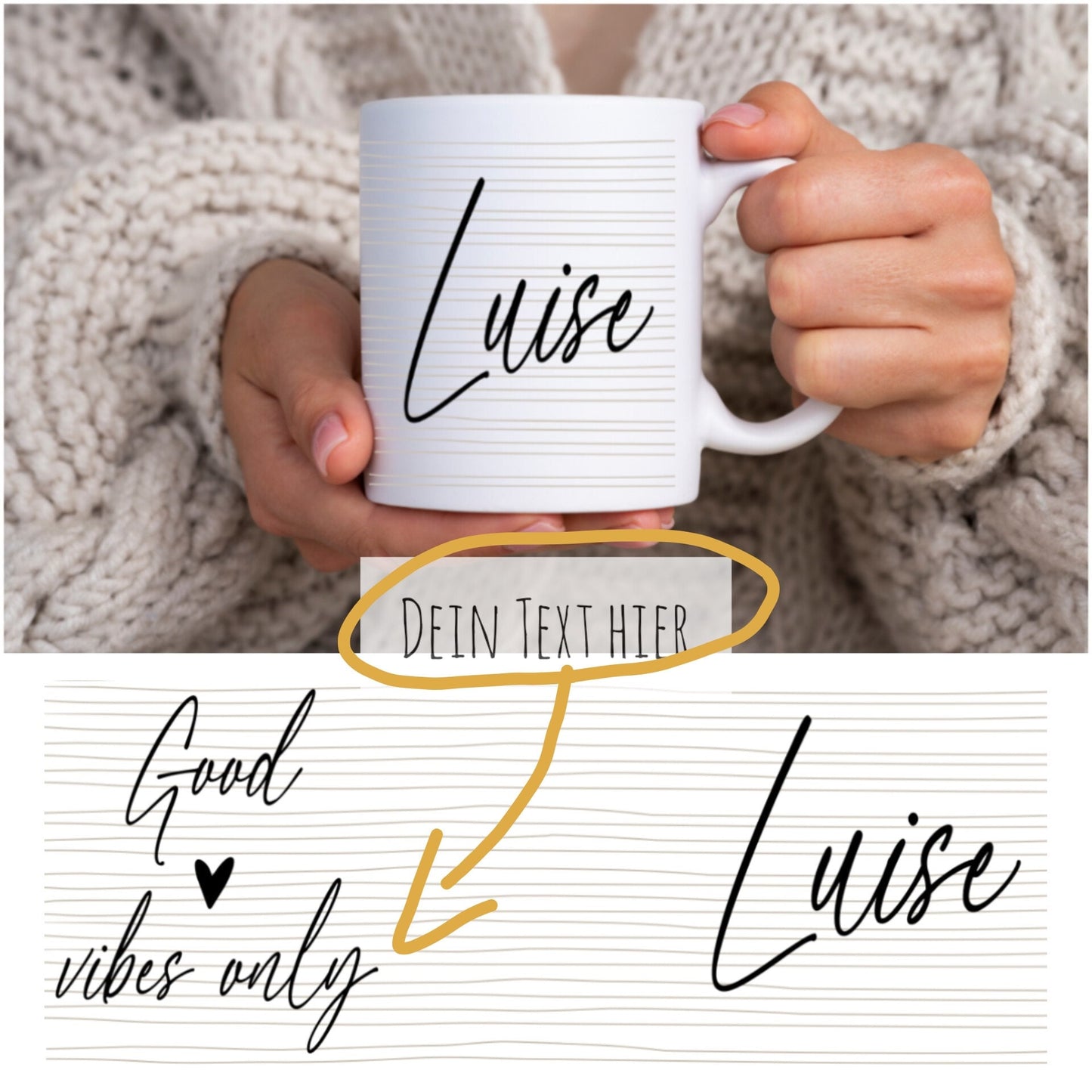 Tasse personalisiert mit Spruch | Kaffeetasse mit Namen und Wunschtext - Personalisierte Geschenke | Geschenkhaltig