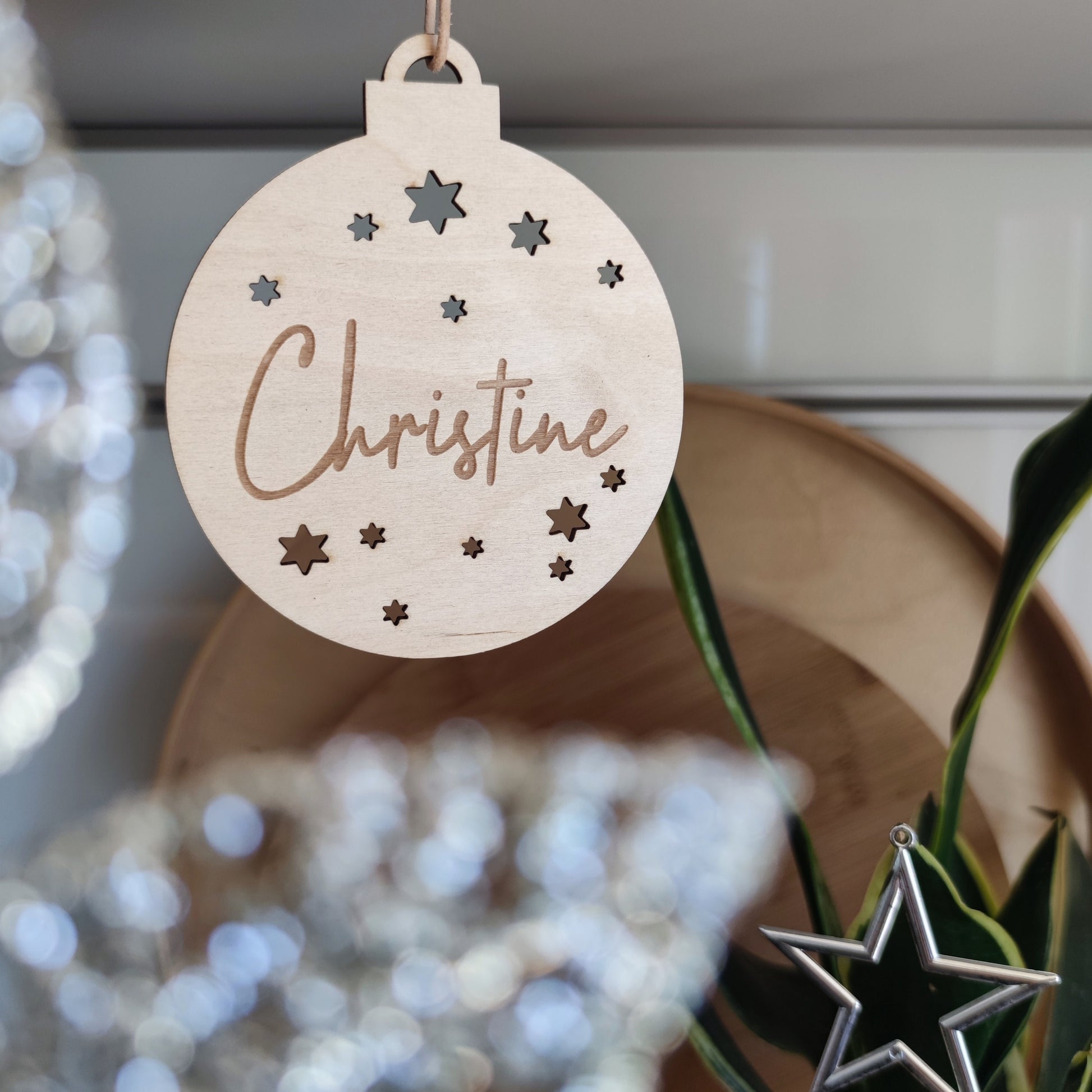 Weihnachtskugel personalisiert | Weihnachtsgeschenk | mit Lichtausschnitten - Personalisierte Geschenke | Geschenkhaltig