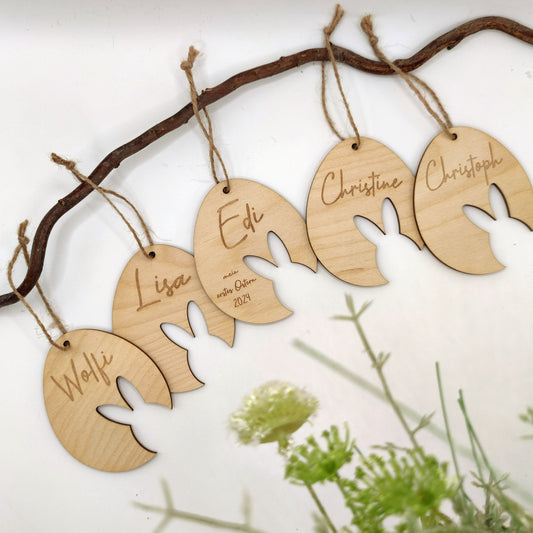 Osterei personalisiert, Anhänger Ostern mit Name, Osterdeko modern - Personalisierte Geschenke | Geschenkhaltig